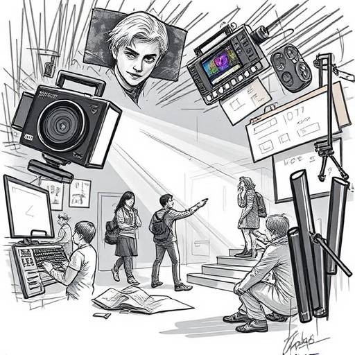 Hand-drawn storyboard for a film scene