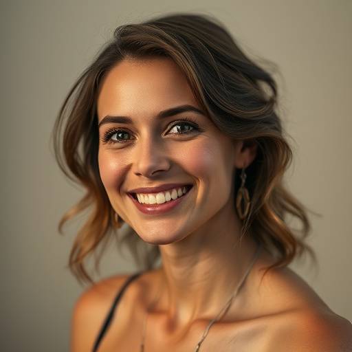 Portrait of Isabella Rossi, music composer for film and TV, smiling warmly